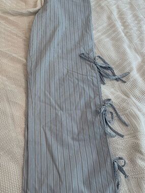 Wild Fable Light Blue Striped Wrap Maxi Skirt with Side Ties